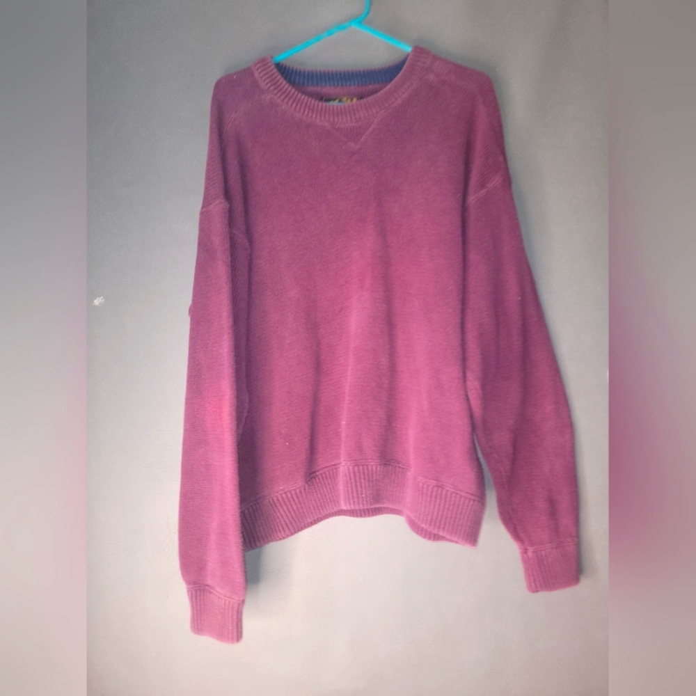 Eddie Bauer outdoors outfitters 100% Cotton Burgundy Sweater L